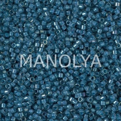 DB2384-MIYUKI DELICA BD FANCY LINED TEAL DK BLUE