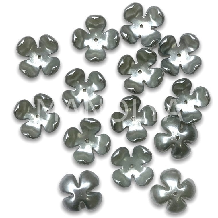 2,4cm. BÜYÜK GRİ PLASTİK ÇİÇEK 50gr.