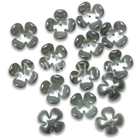 2,4cm. BÜYÜK GRİ PLASTİK ÇİÇEK 50gr.