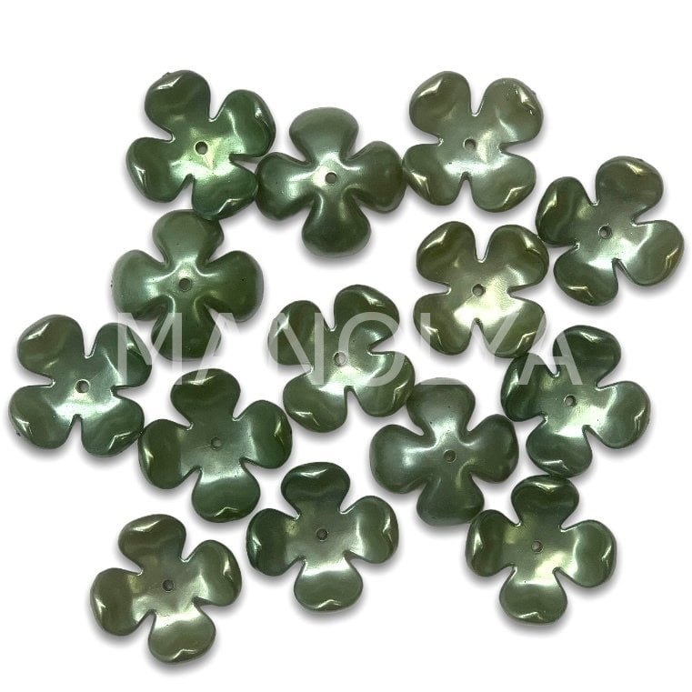 2,4cm. BÜYÜK YEŞİL PLASTİK ÇİÇEK 50gr.