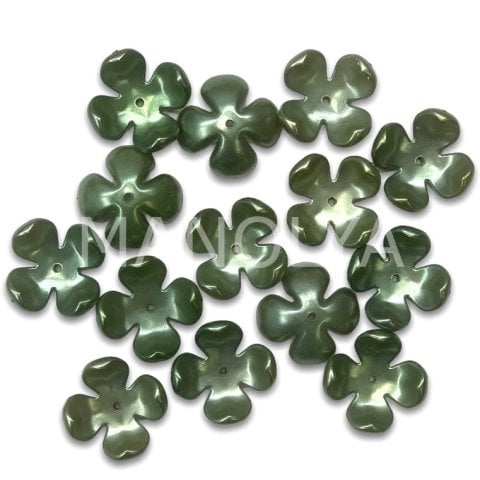 2,4cm. BÜYÜK YEŞİL PLASTİK ÇİÇEK 50gr.