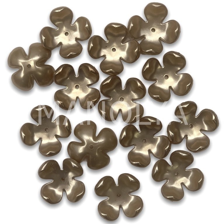 2,4cm. BÜYÜK BRONZ PLASTİK ÇİÇEK 50gr.
