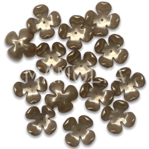 2,4cm. BÜYÜK BRONZ PLASTİK ÇİÇEK 50gr.