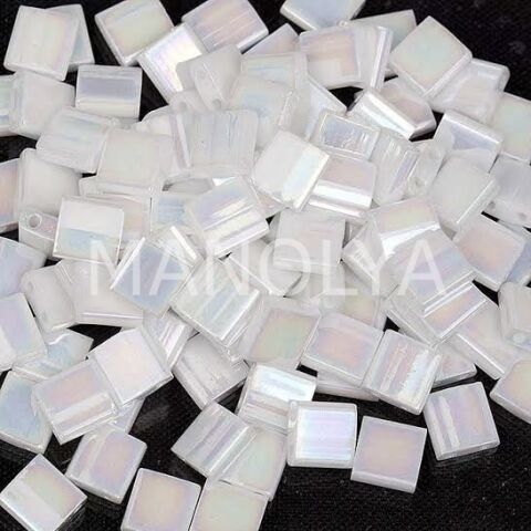 TL471 Miyuki Tila Opaque Pearl White AB (Tam Tila 471)