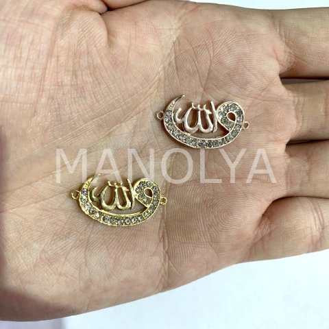 2,6cm. ZİRKON İŞLEMELİ VAV ÜSTÜ ALLAH