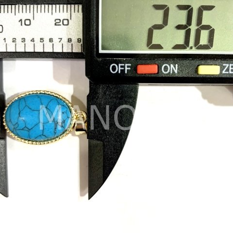 2,4cm. ELİPS TURKUAZ KOLYE UCU