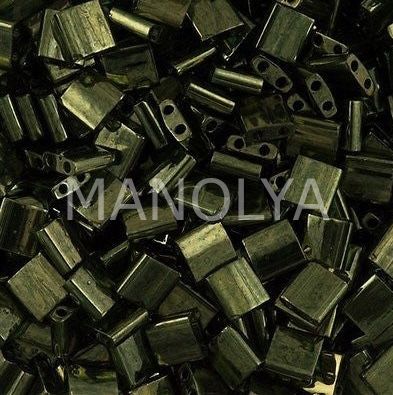 TL306 Miyuki Tila Olive Green Gold Luster (Tam Tila 306)