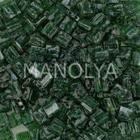 TL4507 Miyuki Tila Transparent Forest Green Picasso (Tam Tila 4507)