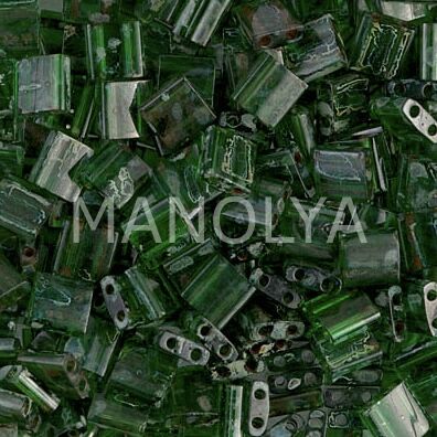 TL4507 Miyuki Tila Transparent Forest Green Picasso (Tam Tila 4507)