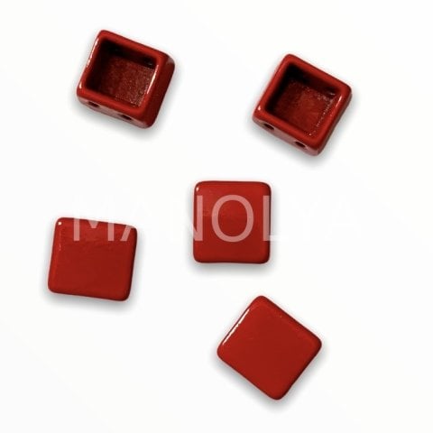 7x8mm. KIRMIZI KARE YATAY DOMİNO
