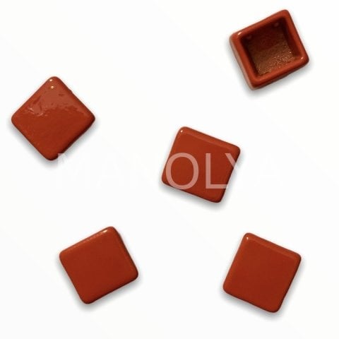 7x8mm KİREMİT RENGİ KARE YATAY DOMİNO