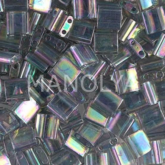 TL2440D Miyuki Tila Dark Transparent Gray Rainbow Luster (Tam Tila 2440D)