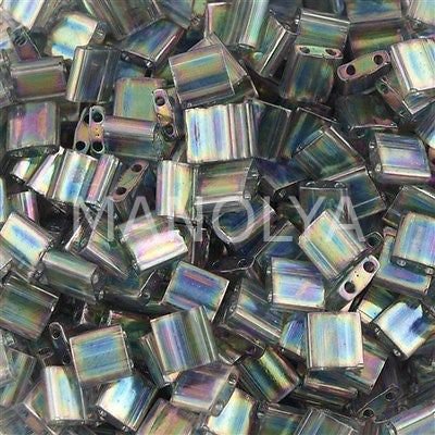 TL2440D Miyuki Tila Dark Transparent Gray Rainbow Luster (Tam Tila 2440D)