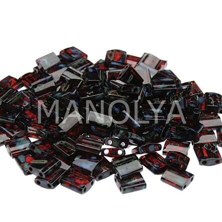 TL4504 Miyuki Tila Transparent Garnet/Ruby Picasso (Tam Tila 4504)