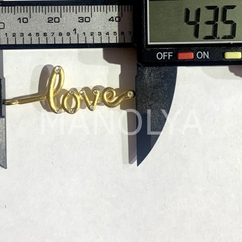 4,3cm. ZİRKONLU LOVE EL YAZISI
