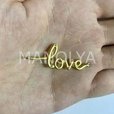4,3cm. ZİRKONLU LOVE EL YAZISI