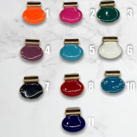 1,3cm. MİNELİ ELİPS KOLYE UCU