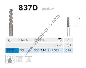 837D Elmas Frez - 5 Adet - Silindir
