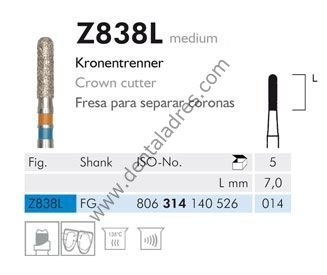 Z838L Zirkon İçin Elmas Frez - 2 Adet