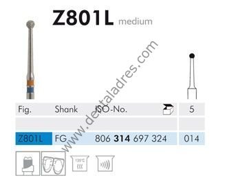 Z801L Zirkon İçin Elmas Frez - 2 Adet