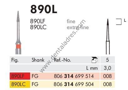 890L Elmas Frez - 5 Adet