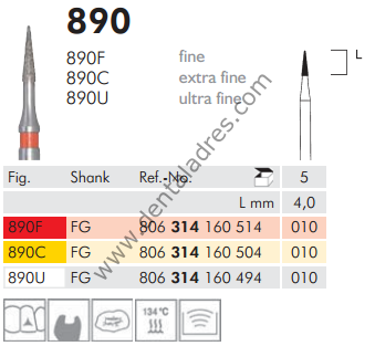 890 Elmas Frez - 5 Adet