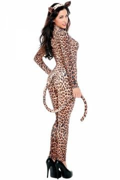 Leopar Kız Kostümü - Kedi Kız Kostümü ABM5040
