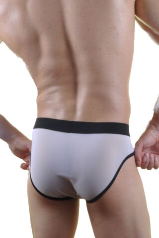 Seksi Transparan Kontras Erkek Slip ABM3040