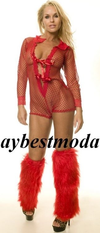 Bacaklık ve Fishnet Dantel Şort Body ABM57