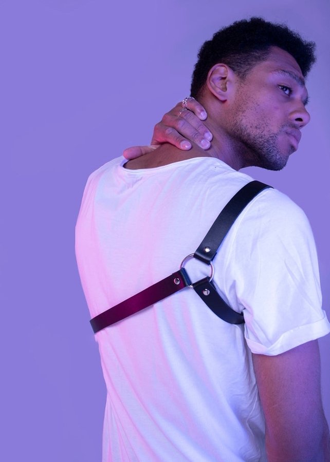 Çapraz Kol Erkek Deri Harness ABM8064