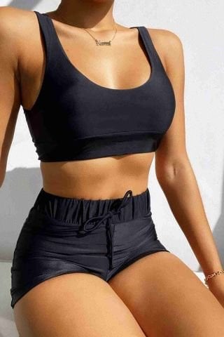 Tankini Bikini Üstü Siyah ABM9073