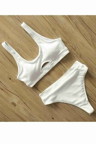 Göğüs Dekolteli Bikini Üstü Beyaz ABM9085