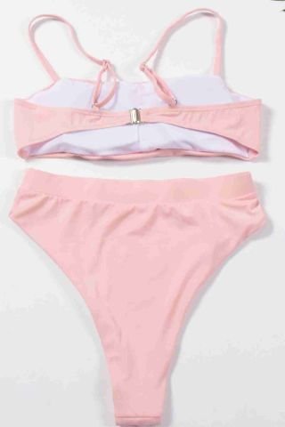 V Kesim Yüksek Bel Bikini Altı Pembe ABM9108