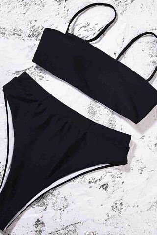 V Kesim Yüksek Bel Bikini Altı Siyah ABM9110
