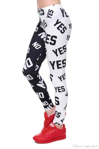 YES - NO Baskılı Tayt Çok Renkli ABM9122