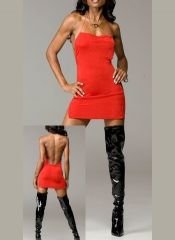 Yırtmaçlı İnce Bağcıklı Clupwear Mini Elbise ABM1124