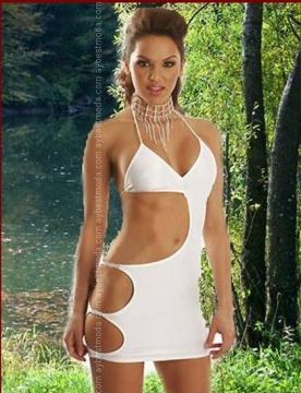 Yarım Dekolteli Seksi Mini Elbise ABM1162
