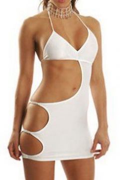 Yarım Dekolteli Seksi Mini Elbise ABM1162