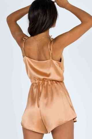Saten Tulum Gecelik Pijama Bakır ABM8163