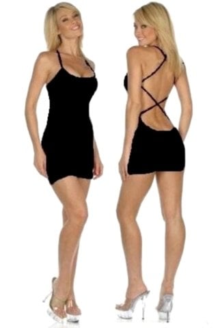 Sırt Dekolteli Seksi Fantazi Mini Elbise ABM1171