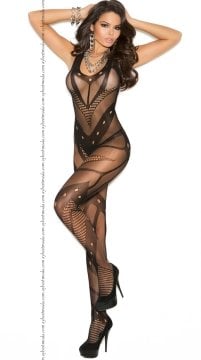 Siyah Desenli Seksi Vücut Çorabı ABM6248