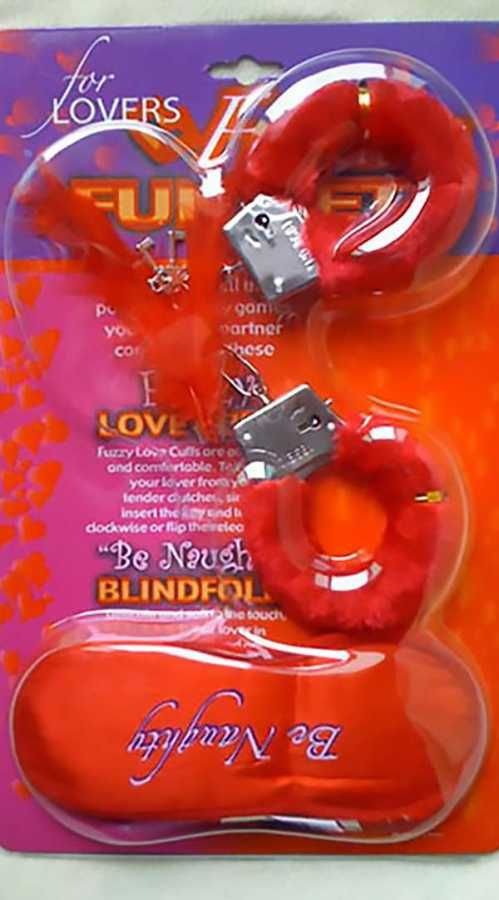 Kırmızı Peluş Kelepçe Göz Bandı Hediye ABM1254