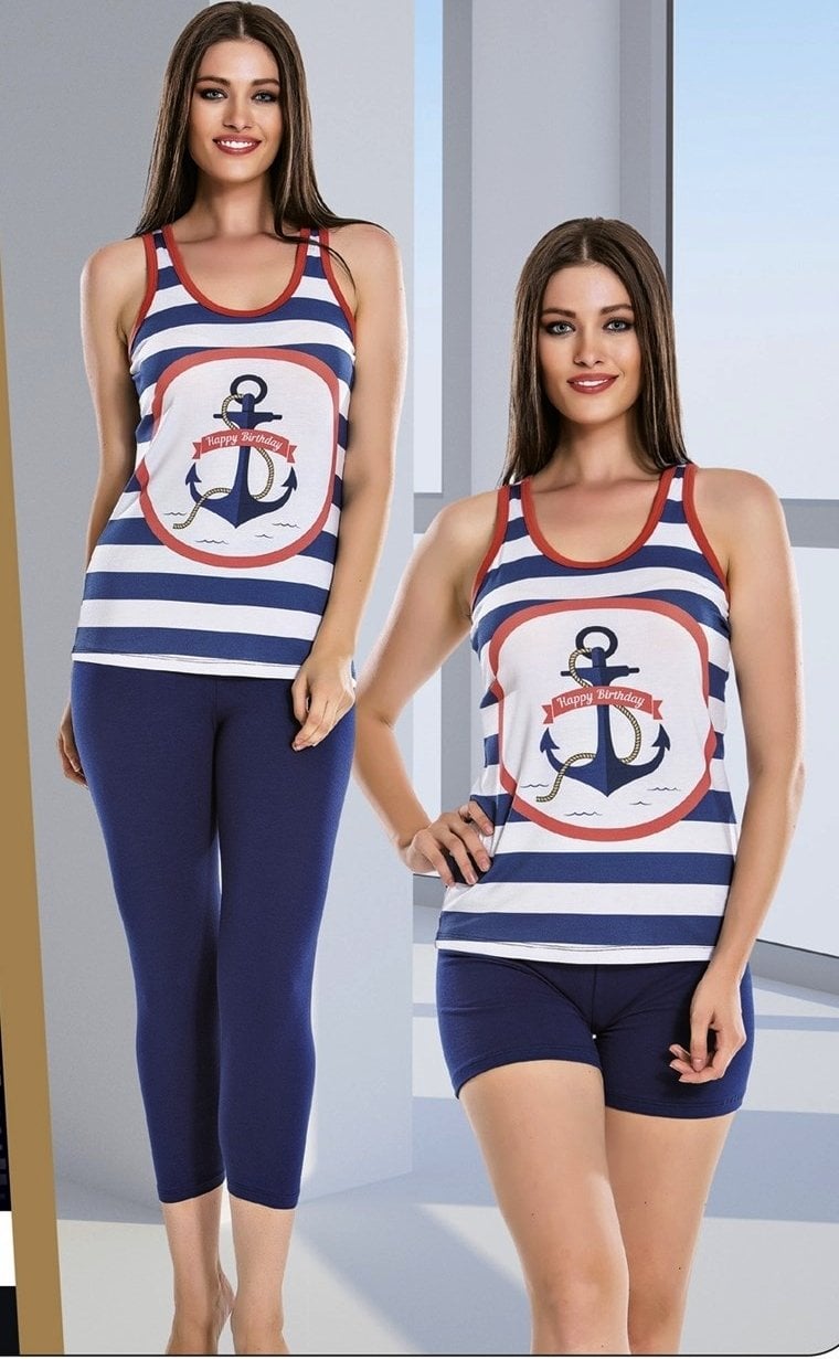 Çapalı 3' lü Pijama Takım ABM6272