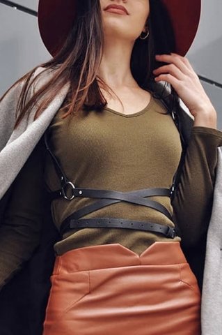 Beli Uzun Sarmalı Şık Harness ABM8274