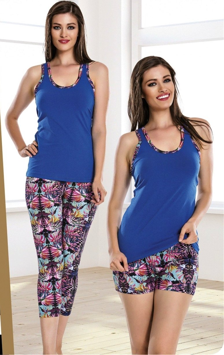 Mavili 3' lü Pijama Takım ABM6276
