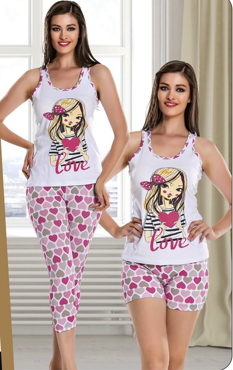 Kalpli 3' lü Pijama Takım ABM6277