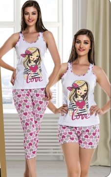 Kalpli 3' lü Pijama Takım ABM6277
