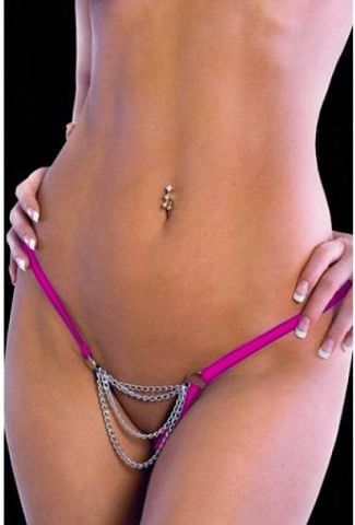 Zincirli Pembe String Tanga ABM9286