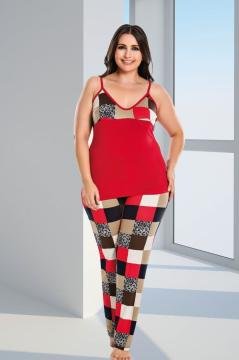 Büyük Beden 4' lü Pijama Takımı ABM6298