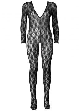 Dantel V Yakalı Uzun Kollu Catsuit ABM3324
